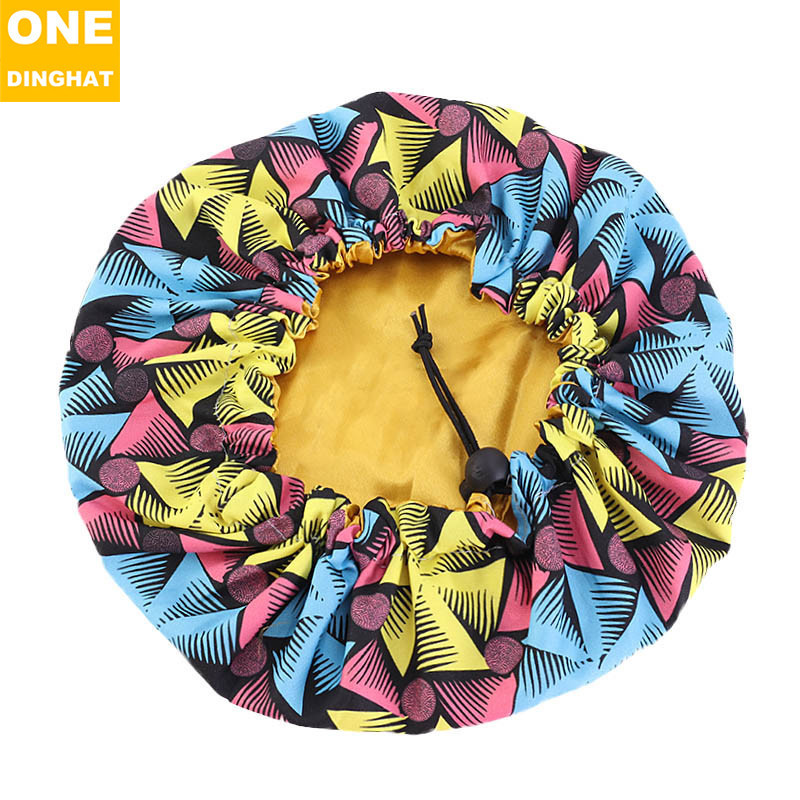 Amazon New Supply Children's Satin Nightcap African Batik Printing Double Layer round Cap Elastic Adjustable Buckle Amazon New Supply Children's Satin Nightcap African Batik Printing Double Layer round Cap Elastic Adjustable Buckle