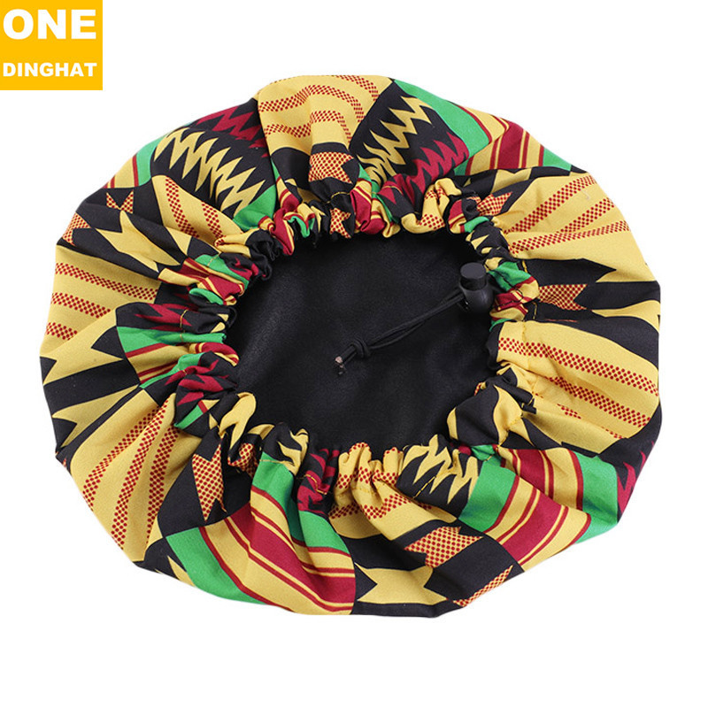 Amazon New Supply Children's Satin Nightcap African Batik Printing Double Layer round Cap Elastic Adjustable Buckle Amazon New Supply Children's Satin Nightcap African Batik Printing Double Layer round Cap Elastic Adjustable Buckle