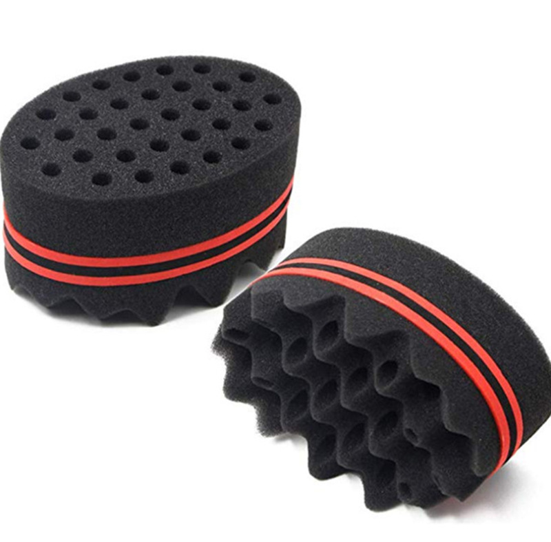 African Magic Curly Hair Sponge Creative Hairdressing Double-Sided Dual-Use with Holes Dirty Messy Hair Roll 2