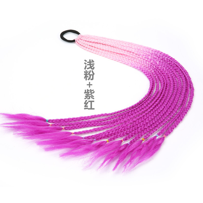 Factory Direct Supply Cross-Border Required Children's Color Wig Braid Ponytail Fashion Braided Delivery Spot Supply Stable Supply Factory Direct Supply Cross-Border Required Children's Color Wig Braid Ponytail Fashion Braided Delivery Spot Supply Stable Supply