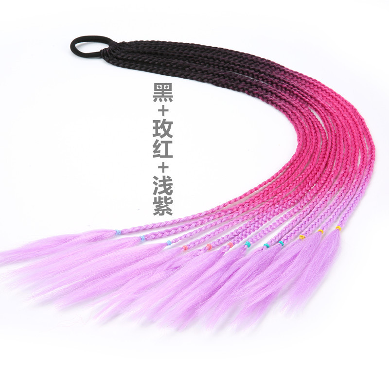 Factory Direct Supply Cross-Border Required Children's Color Wig Braid Ponytail Fashion Braided Delivery Spot Supply Stable Supply Factory Direct Supply Cross-Border Required Children's Color Wig Braid Ponytail Fashion Braided Delivery Spot Supply Stable Supply
