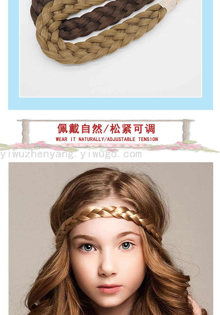 Cross-Border European and American Hand-Woven Five-Strand Braid Two-Strand Twist Headband Hair Band Women's Matte Silk Wig Hair Hoop Cross-Border European and American Hand-Woven Five-Strand Braid Two-Strand Twist Headband Hair Band Women's Matte Silk Wig Hair Hoop