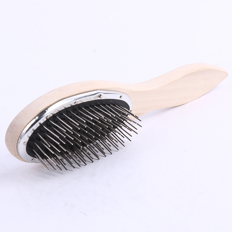 Hairdressing Supplies Practical Tools for Wig Care Anti-Static Wood Wig Comb Steel Tooth Comb Health Care Comb Wholesale