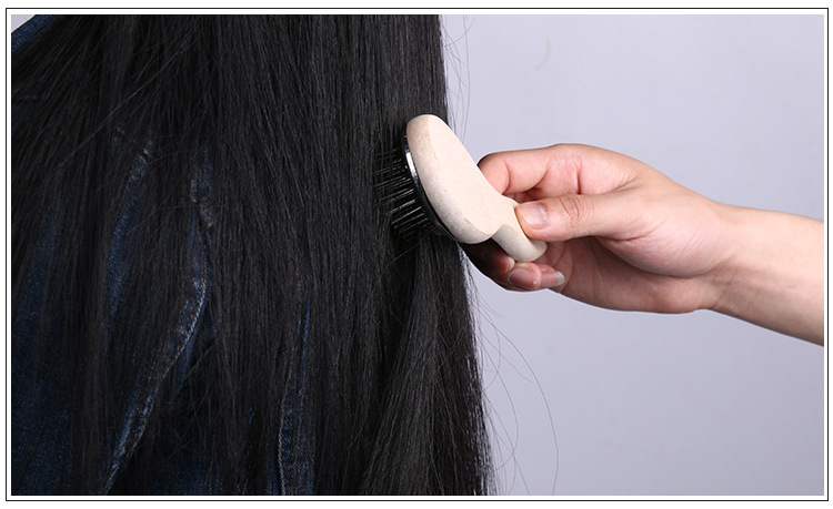 Hairdressing Supplies Practical Tools for Wig Care Anti-Static Wood Wig Comb Steel Tooth Comb Health Care Comb Wholesale Hairdressing Supplies Practical Tools for Wig Care Anti-Static Wood Wig Comb Steel Tooth Comb Health Care Comb Wholesale
