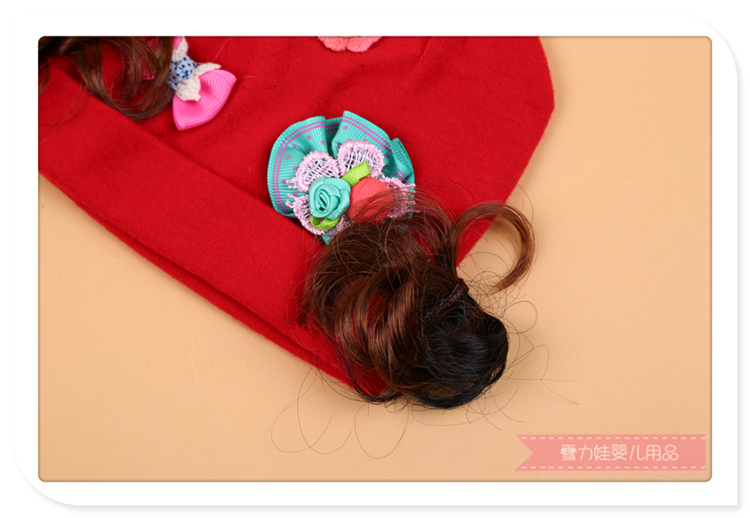 Two Sides Wig Flap Decoration Snow Baby Cute Cute Baby Girl Winter Warm Pullover Cap Soft and Comfortable Two Sides Wig Flap Decoration Snow Baby Cute Cute Baby Girl Winter Warm Pullover Cap Soft and Comfortable