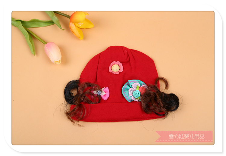 Two Sides Wig Flap Decoration Snow Baby Cute Cute Baby Girl Winter Warm Pullover Cap Soft and Comfortable Two Sides Wig Flap Decoration Snow Baby Cute Cute Baby Girl Winter Warm Pullover Cap Soft and Comfortable