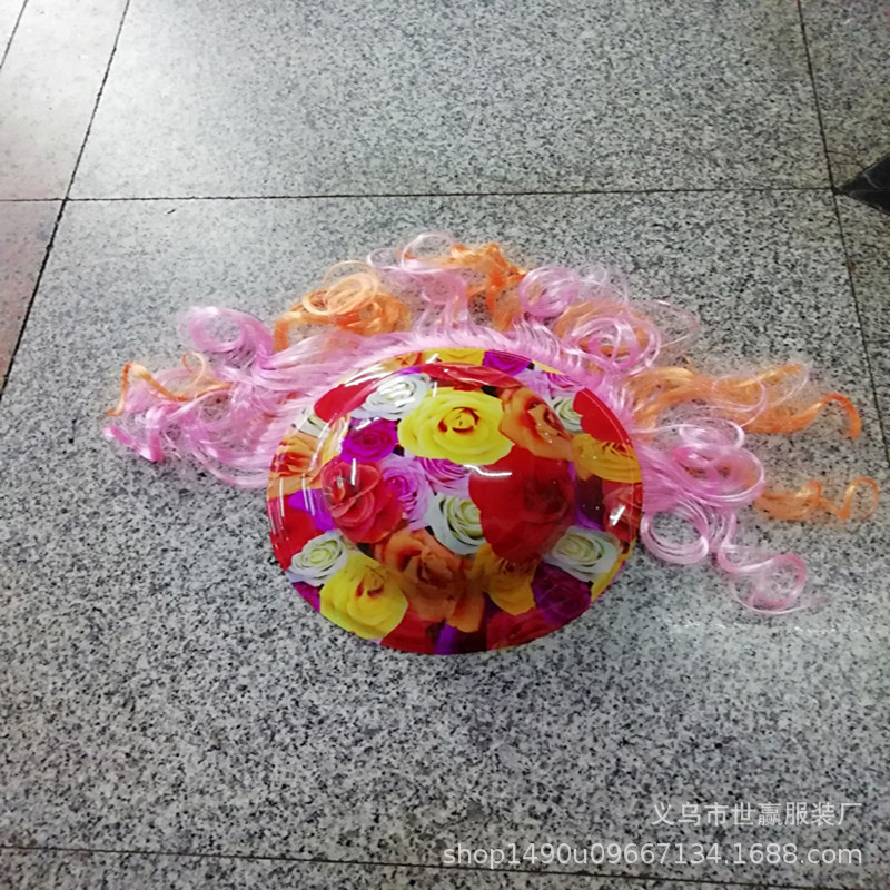 PVC gold powder wig ball party PVC gold powder wig ball party