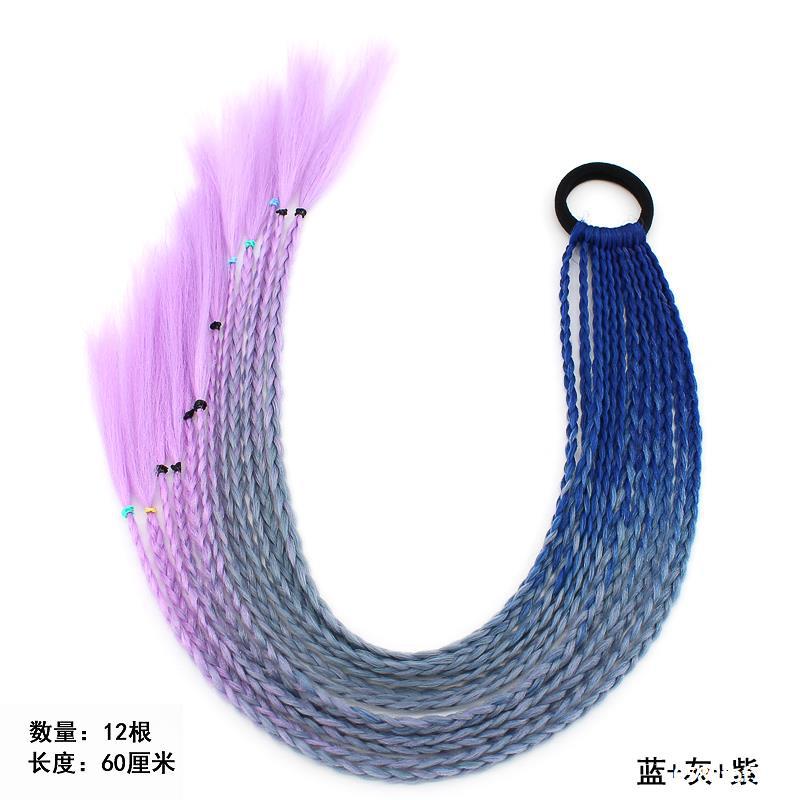 Wig Ponytail Braid Twist Braid Strap Dreadlocks Ponytail Ethnic Style Colorful Braid Gradient African Dreadlocks