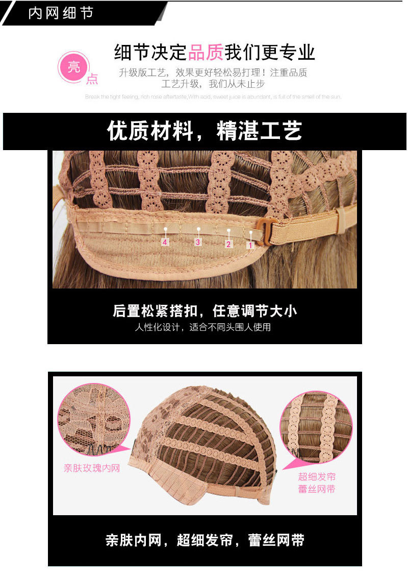 Wig CrossBorder HotSelling Chemical Fiber Wig Female Headgear Black Bangs Short Pear Flower Curly Hair