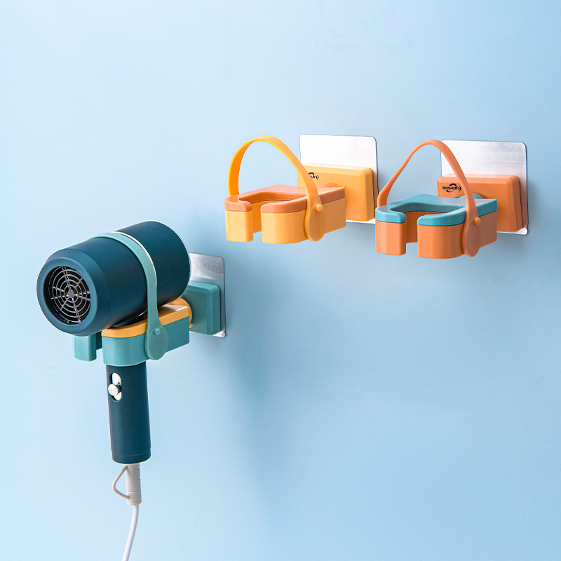 Hair Dryer Rack Punch-Free Home Bathroom Bathroom Rack Washstand Wall Hanging Hair Dryer Rack Hair Dryer Shelf
