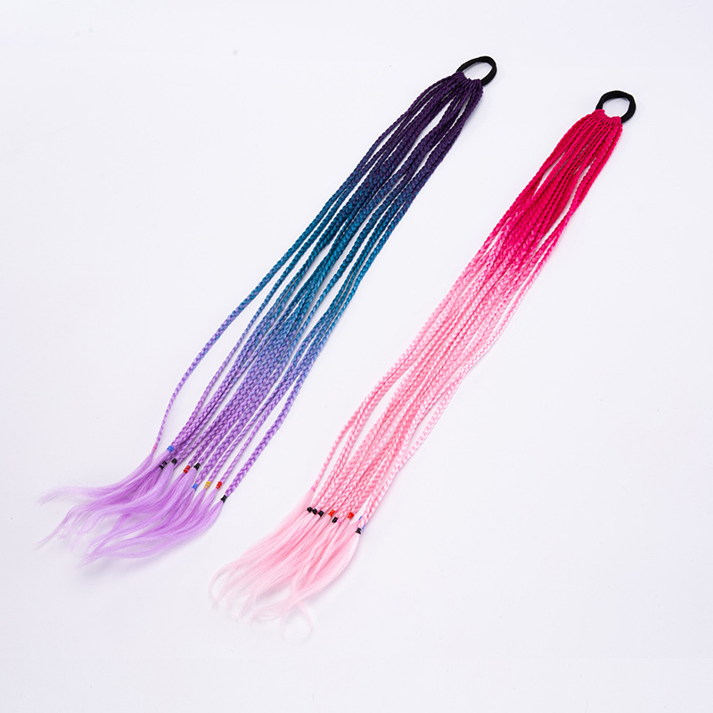New False Braids Women's Hip Hop Wig Color Ponytail Hip Hop Handmade Gradient Children's Braid Color Weaving New False Braids Women's Hip Hop Wig Color Ponytail Hip Hop Handmade Gradient Children's Braid Color Weaving