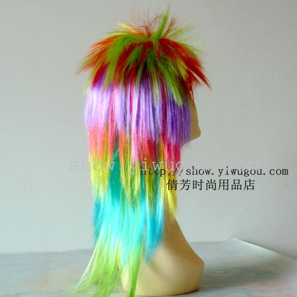 Multi-colored wigs,Party wigs,Party wigs,Fans wig