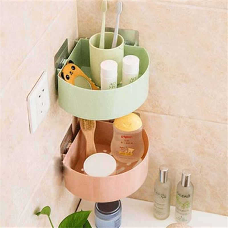 Triangular-shelf of bathroom without trace attached kitchen wall hanging water storage rack bathroom storage rack wholesale