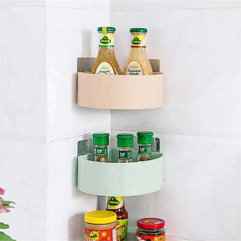 Triangular-shelf of bathroom without trace attached kitchen wall hanging water storage rack bathroom storage rack wholesale
