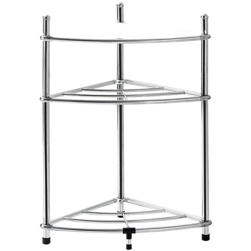 Kitchen Shelf Floor Multi-Layer Stainless Steel Triangle Storage Rack Pot Rack Bathroom Household Washbasin Stand Factory Direct Supply