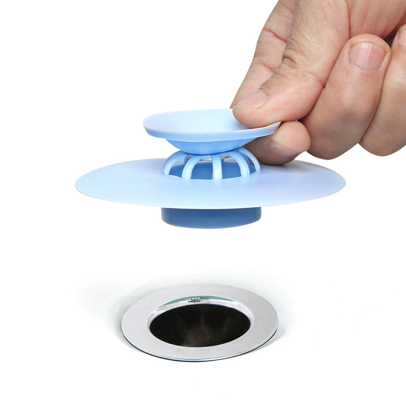 Toilet UFO Push-Type Bounce Floor Drain Cover Deodorant Wash Basin Filter Floor Drain Water Plug
