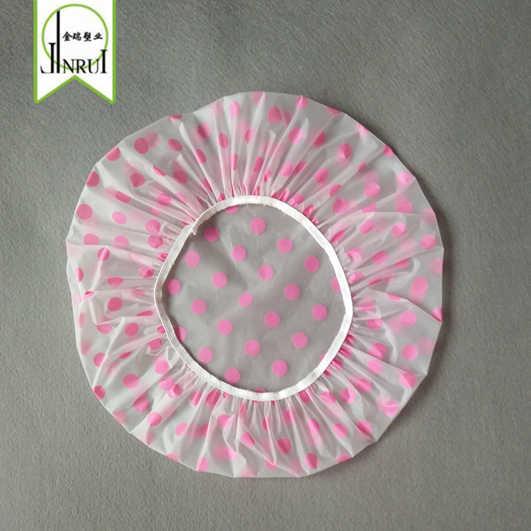 Disposable Shower Cap Waterproof Polka Dot Eva Adult Shower Cap PE OilProof Waterproof Shower Cap Can Be Customized