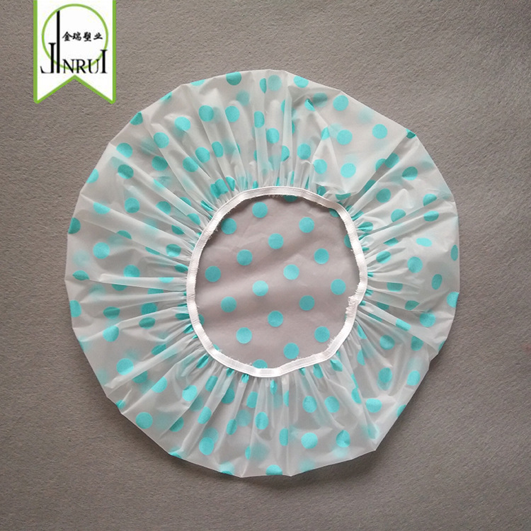 Disposable Shower Cap Waterproof Polka Dot Eva Adult Shower Cap PE OilProof Waterproof Shower Cap Can Be Customized