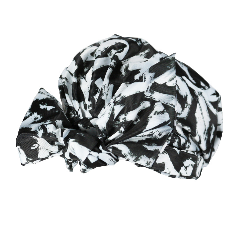 Shower Cap Waterproof Amazon Elastic Bow Black and White Stripes Shower Cap Female Yiwu Manufacturers Can Make a Variety of Patterns Shower Cap Waterproof Amazon Elastic Bow Black and White Stripes Shower Cap Female Yiwu Manufacturers Can Make a Variety of Patterns
