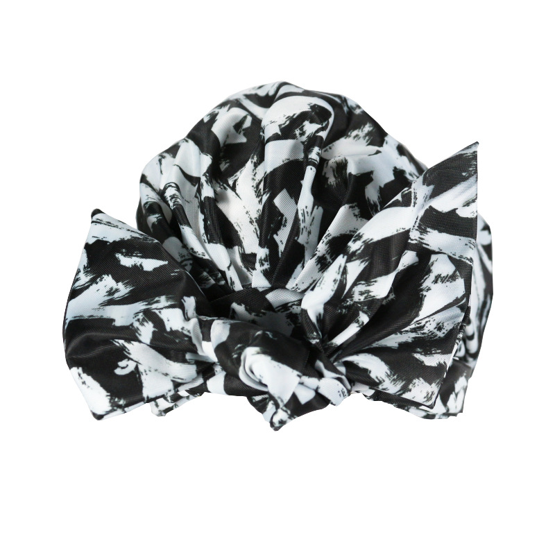 Shower Cap Waterproof Amazon Elastic Bow Black and White Stripes Shower Cap Female Yiwu Manufacturers Can Make a Variety of Patterns Shower Cap Waterproof Amazon Elastic Bow Black and White Stripes Shower Cap Female Yiwu Manufacturers Can Make a Variety of Patterns