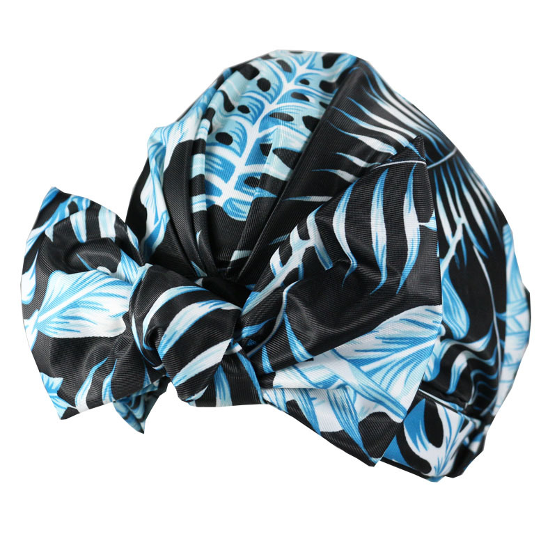 Shower Cap Waterproof Amazon Elastic Bow Black and White Stripes Shower Cap Female Yiwu Manufacturers Can Make a Variety of Patterns Shower Cap Waterproof Amazon Elastic Bow Black and White Stripes Shower Cap Female Yiwu Manufacturers Can Make a Variety of Patterns