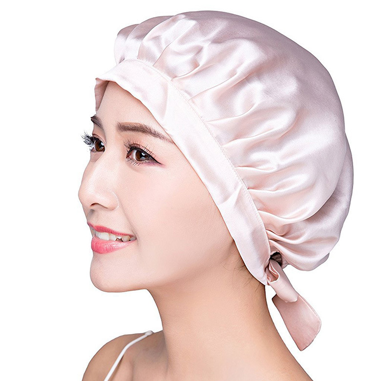 Mulberry Silk Maternity Confinement Household Shower Cap Lace-up Adjustable Women&#039;s Adult Home Long Hair Silk Nightcap