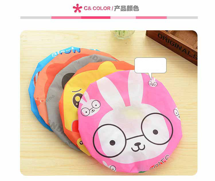 Cute cartoon adult lady shower cap Japanese thickened shampoo shower cap lampblack hat Cute cartoon adult lady shower cap Japanese thickened shampoo shower cap lampblack hat