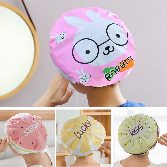 Shower cap waterproof shower cap for adult women Shower cap Shampoo cap lovely cover kitchen ladies lampblack cap