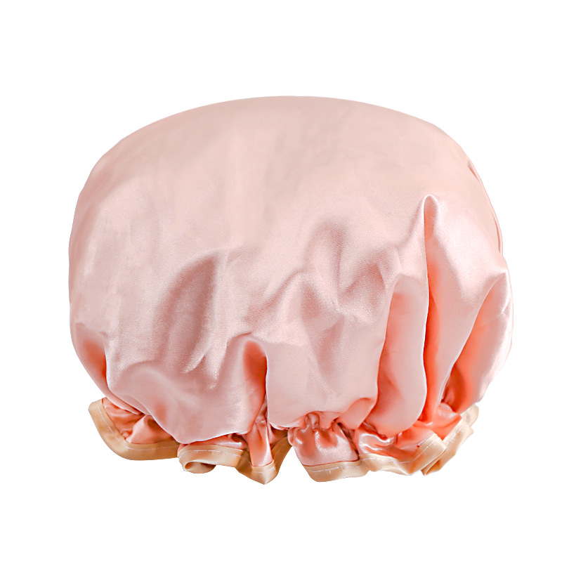 Double waterproof shower cap female adult shower cap shower cap shower cap bath hair cap lampblack cap