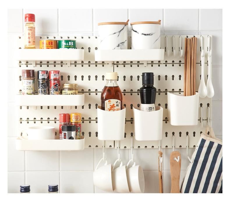 Plastic Wire-Wrap Board Bathroom Kitchen No Punching on Walls Storage Rack Living Room Bedroom Wall Storage Ledge Wall Hanging