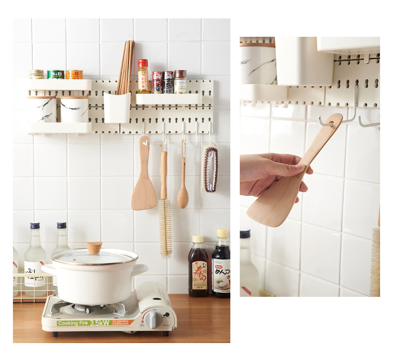 Plastic Wire-Wrap Board Bathroom Kitchen No Punching on Walls Storage Rack Living Room Bedroom Wall Storage Ledge Wall Hanging