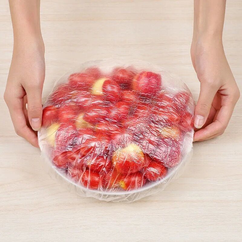 Disposable Plastic Bowl Set Strip Shower Cap Plastic Head Cover Anti-Thickening Extra-Large Preservation Cover Plate Plastic Wrap Cover