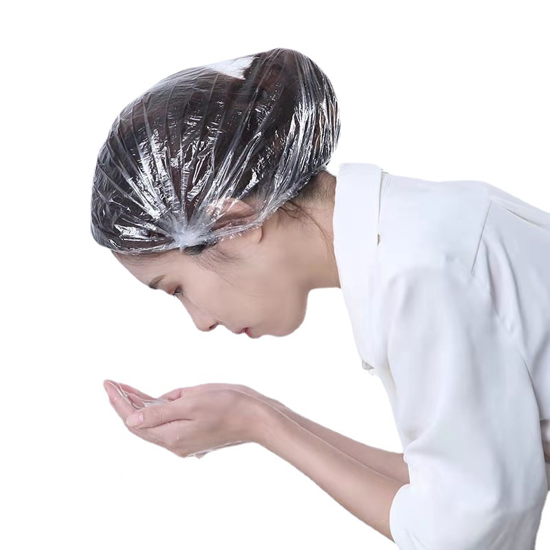 In Stock Wholesale Disposable Cap Bags PE Plastic Film Strip Waterproof Shower Cap Food Plastic Wrap Sets