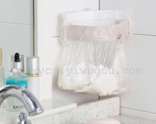 The kitchen sink deodorant garbage rack powerful three sucker arc groove can clamp the garbage bag rack
