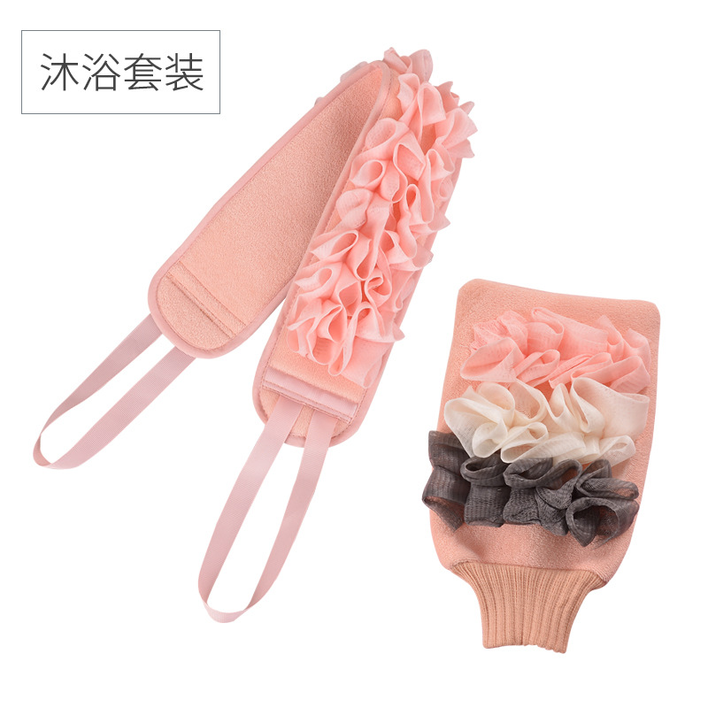 Household Double-Sided Bath Gloves Bath Products Bath Towel Bath Towel Adult Mesh Sponge Strong Dusting Rubbing Mud