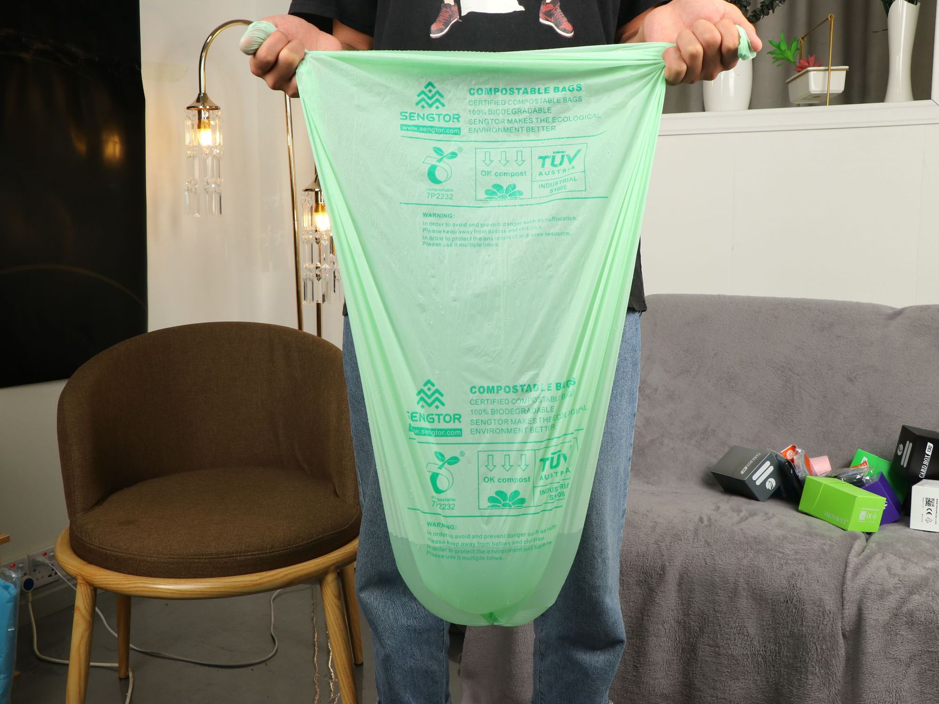 Full Biodegradable Flat Bag English Version PLA Compostable Household Garbage Bag Spot Direct Supply Full Biodegradable Flat Bag English Version PLA Compostable Household Garbage Bag Spot Direct Supply