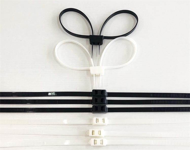 Self-Locking Double Buckle Tie 12 X700mm Plastic Handcuffs Boxing Hand Wrap Black And White Cable Tie Pieces Cable Tie Hand Cuff Ribbon