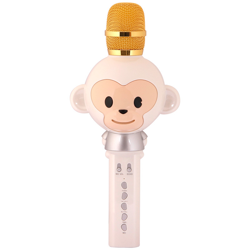 Children&#039;s microphone card OK singing toy cartoon monkey home phone wireless microphone microphone