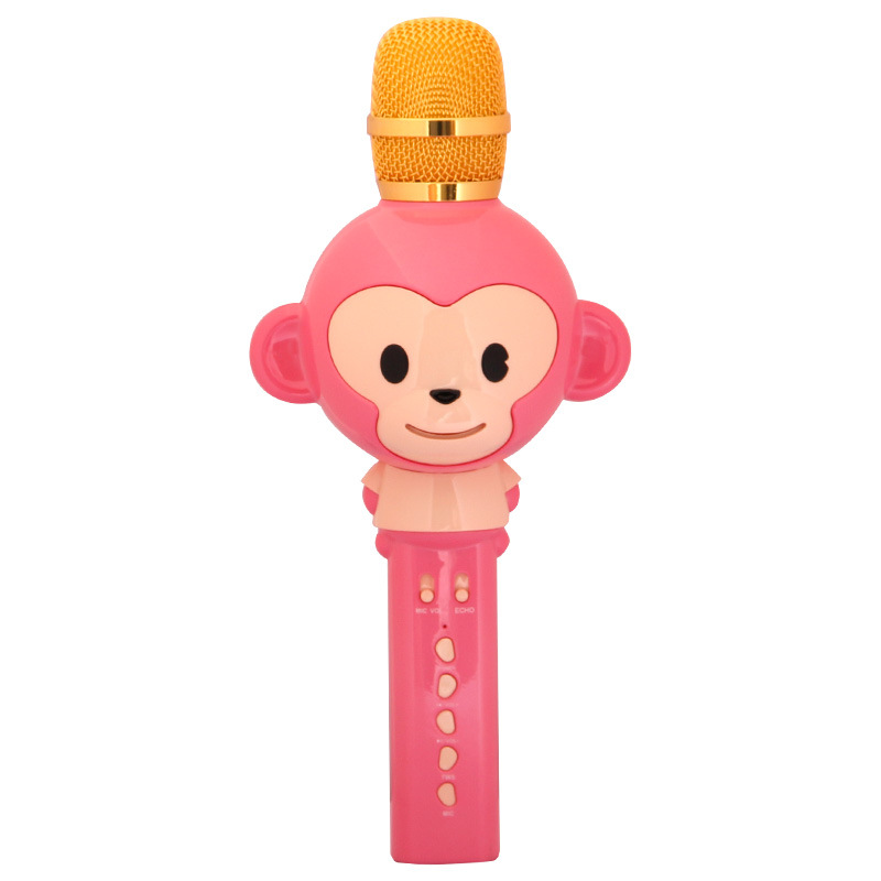 Children&#039;s microphone card OK singing toy cartoon monkey home phone wireless microphone microphone