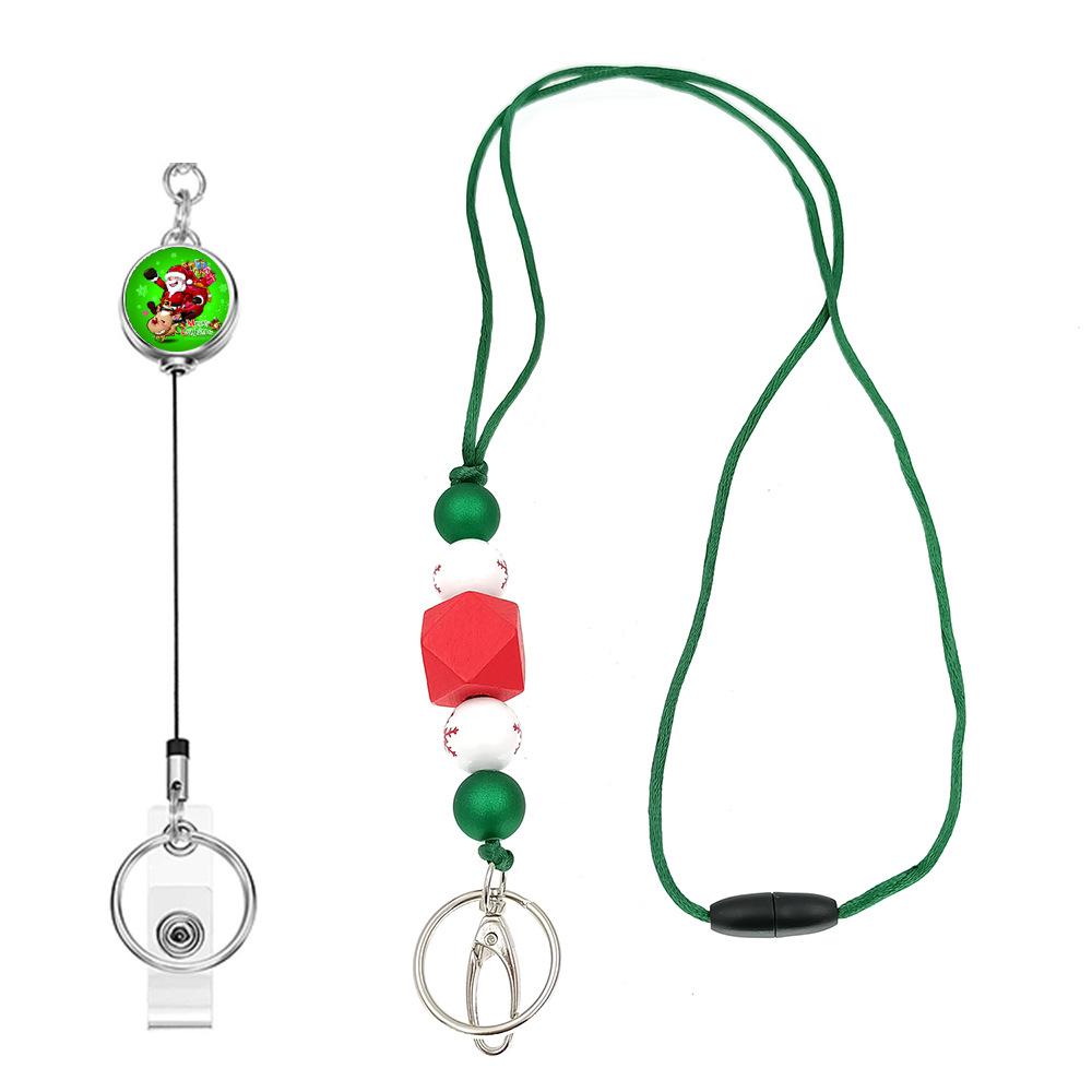 Amazon Hot Christmas Lanyard Badge Clip Key Can Buckle Work Card Long Necklace Cellphone Chain