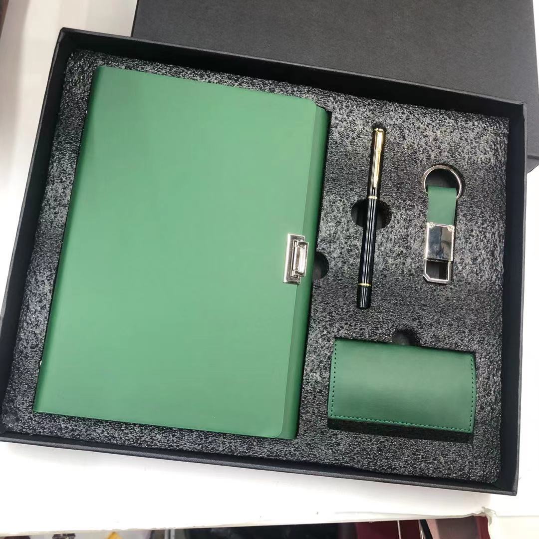 High-End Business Gift Box with Pen and Keychain with Business Card Case Customization