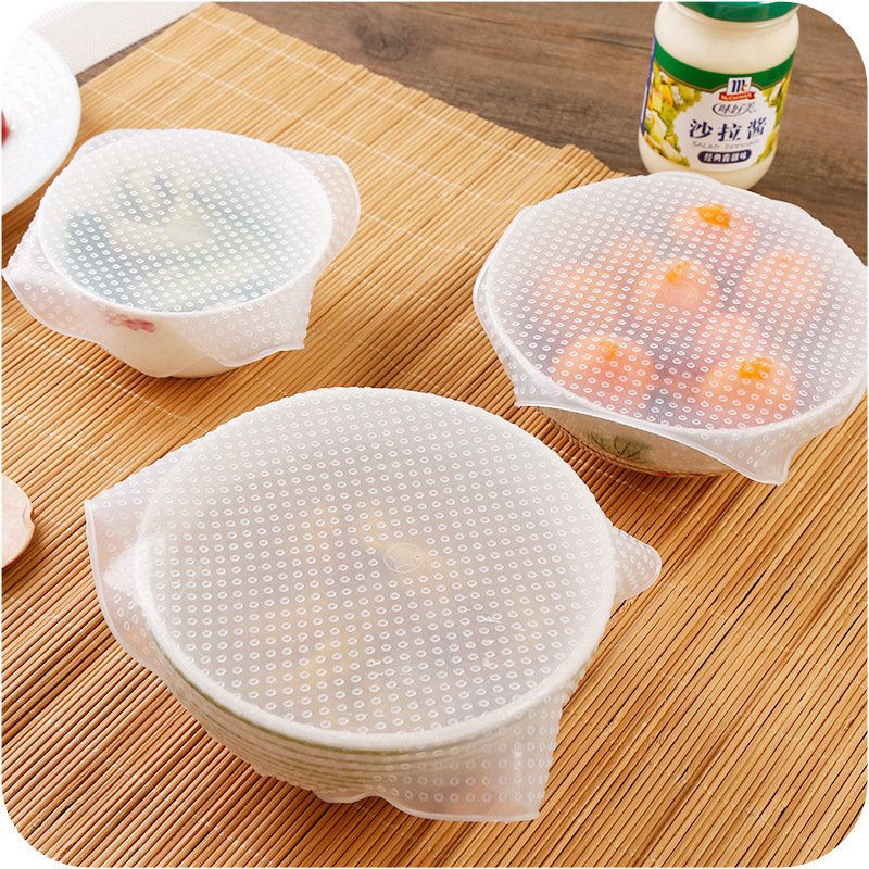 Transparent Silicone Sealed Cap Refrigerator Plastic Wrap Food Grade Bowl Cover Microwave Oven Heating Lid Fresh Cover