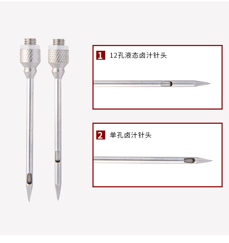 Plastic Seasoning Syringe Stainless Steel Turkey Needle 30ml 2 Needle Suction Card Seasoning Barbecue Tool BBQ 86G