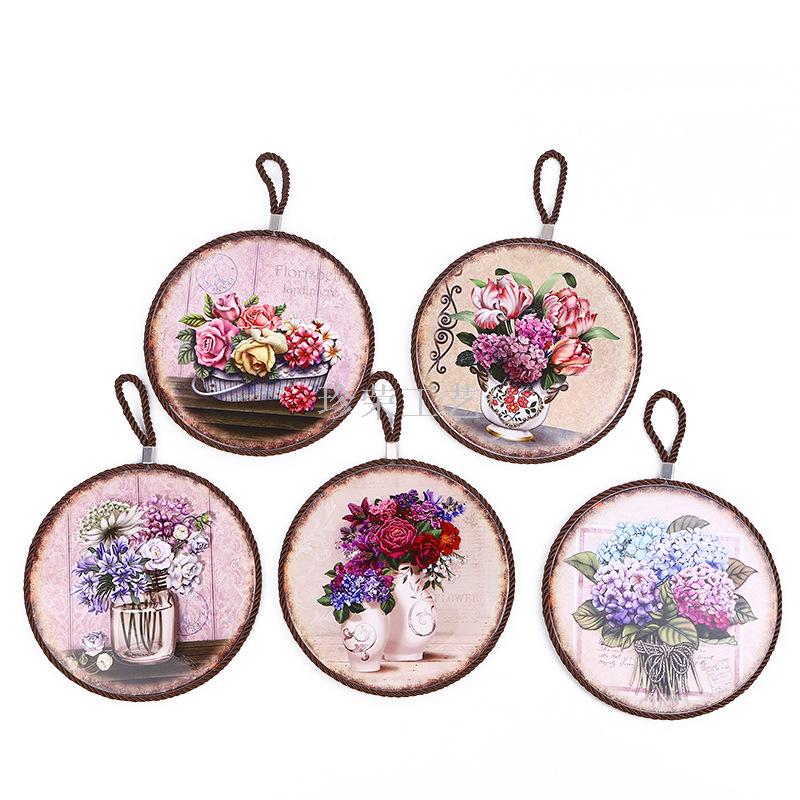 Hot Sale round Hang Rope Placemat European Pastoral Style Ceramic Heat Insulation High Temperature Resistant Support Custom Factory Direct Sales