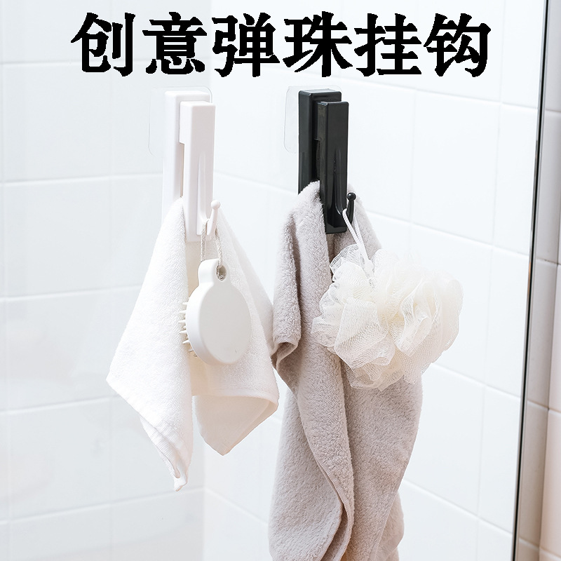 Creative Japanese power traceless marble hook bathroom coat hook key hang kitchen and bathroom coat hook