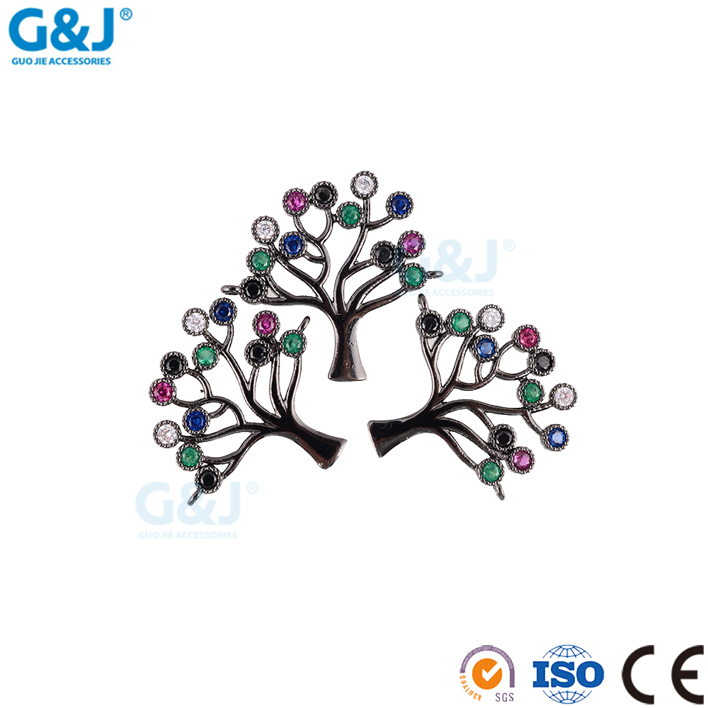 Gold plated gold and gold zircon necklace bracelet hang pendant handmade tree diy accessories