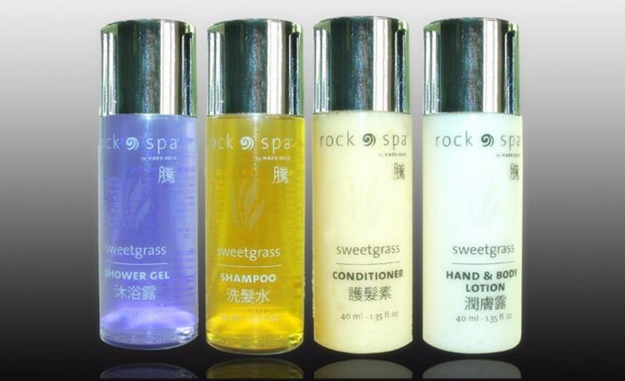 Disposable liquid soap shampoo, hotel rooms, hotel rooms and lotion