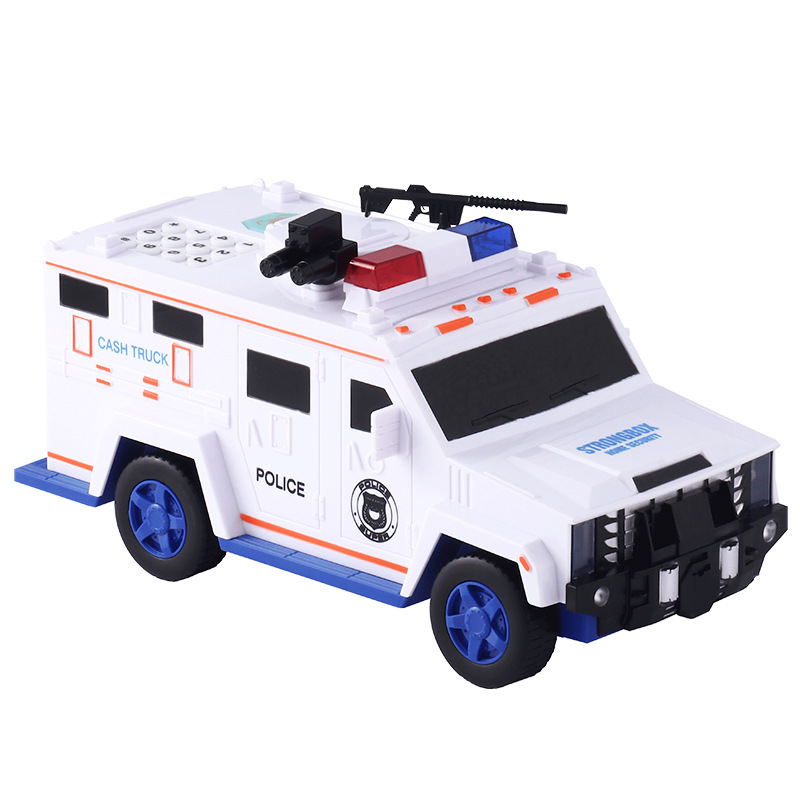 Bank Note Transport Car Automatic Roll Money Fingerprint Password Coin Bank Children Boy Toy Car Creative Piggy Bank