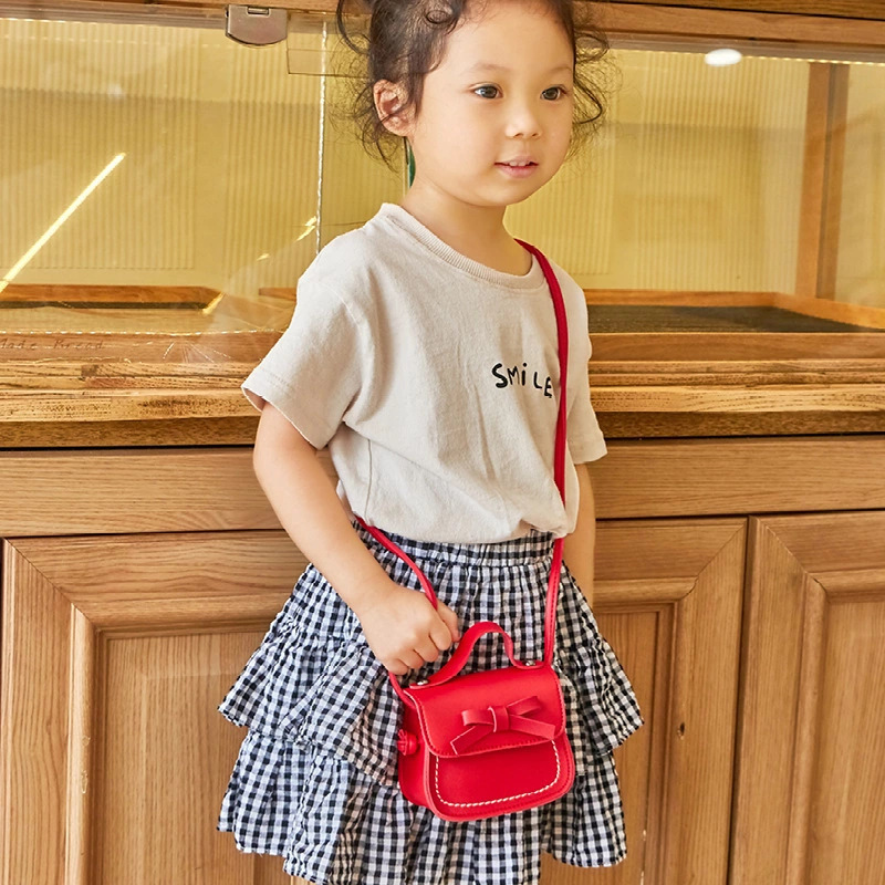 2021 Korean Style New Girls&#039; Single-Shoulder Bag Crossbody Fashion Mini Bow Personalized Children&#039;s Pocket Money Accessories Bag