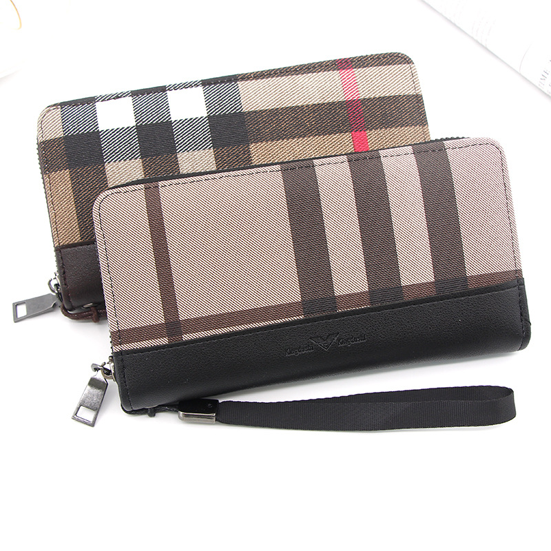Fashion Big Money Wallet Long Men&#039;s Clutch Card Holder European and American Style Mobile Phone Zipper Wallet